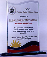 Most Outstanding Dermatologic Surgeon by Philippine Business Achievers' Awards